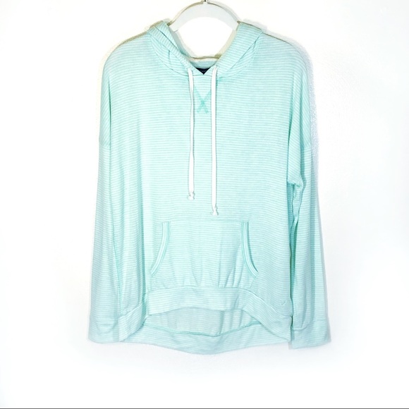 American Eagle hoodie green white stripe x-small - Picture 1 of 7